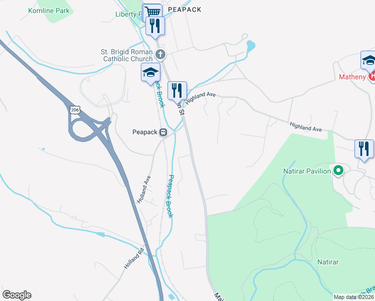 map of restaurants, bars, coffee shops, grocery stores, and more near 1 Railroad Avenue in Somerset County