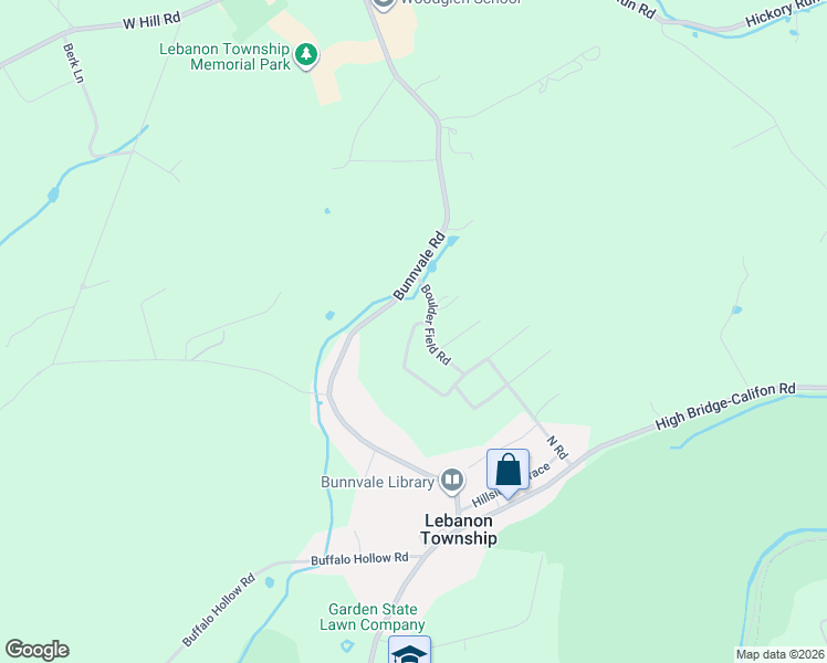 map of restaurants, bars, coffee shops, grocery stores, and more near 12 Boulder Field Road in Califon
