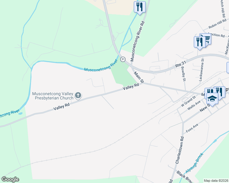 map of restaurants, bars, coffee shops, grocery stores, and more near 49 Valley Road in Hampton