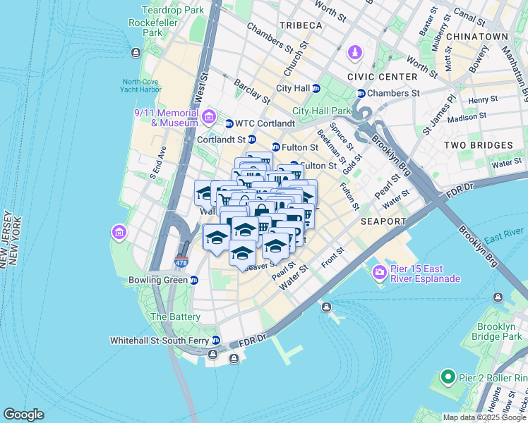 map of restaurants, bars, coffee shops, grocery stores, and more near in New York