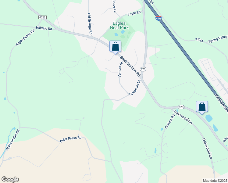map of restaurants, bars, coffee shops, grocery stores, and more near 6332 Opossum Lane in Slatington