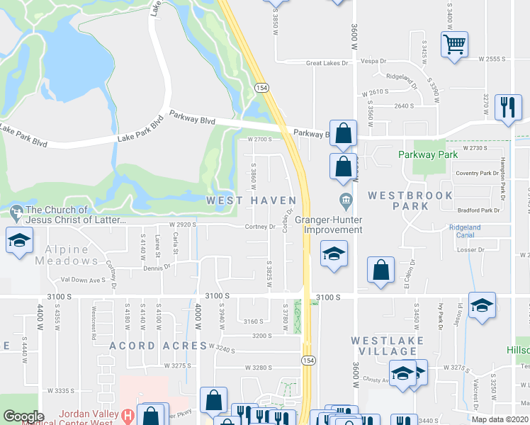 map of restaurants, bars, coffee shops, grocery stores, and more near 2886 Millet Circle in West Valley City