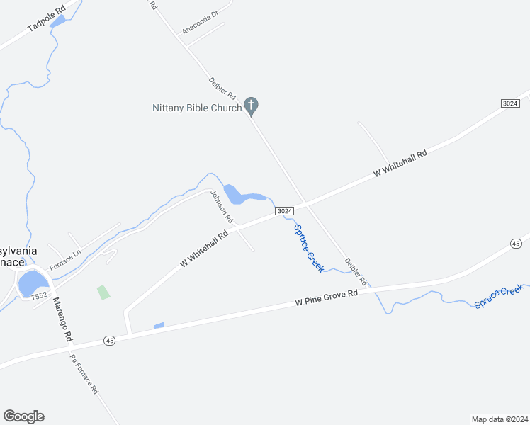 map of restaurants, bars, coffee shops, grocery stores, and more near 6309 West Whitehall Road in Pennsylvania Furnace