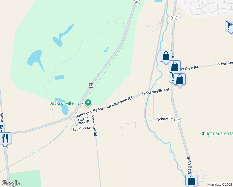 map of restaurants, bars, coffee shops, grocery stores, and more near 6475 Jacksonville Road in Bath