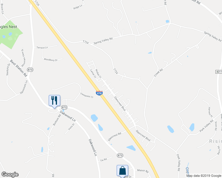 map of restaurants, bars, coffee shops, grocery stores, and more near 6215 Refton Court in Slatington