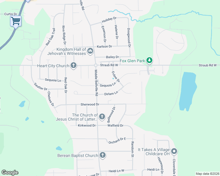 map of restaurants, bars, coffee shops, grocery stores, and more near 591 Sequola Lane in Lexington