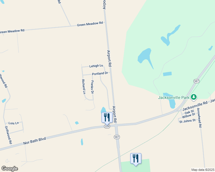 map of restaurants, bars, coffee shops, grocery stores, and more near 7544 Miller Drive in Bath