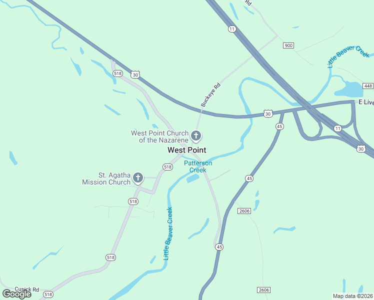 map of restaurants, bars, coffee shops, grocery stores, and more near in West Point