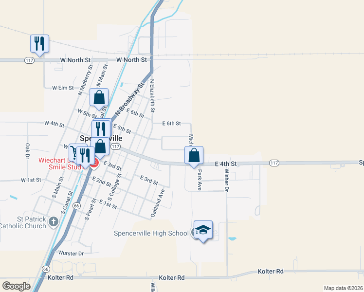 map of restaurants, bars, coffee shops, grocery stores, and more near 127 Primrose Place in Spencerville