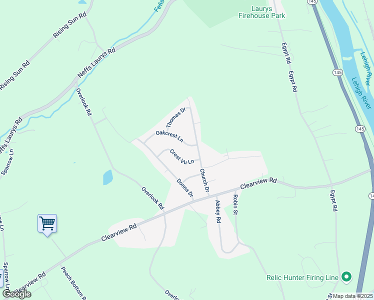 map of restaurants, bars, coffee shops, grocery stores, and more near 1408 Oakcrest Ln in Coplay