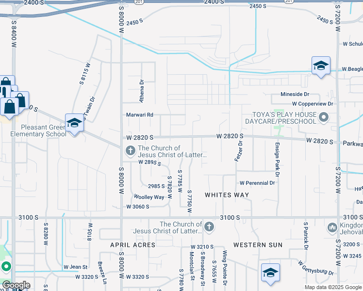 map of restaurants, bars, coffee shops, grocery stores, and more near 7773 West 2820 South in Magna