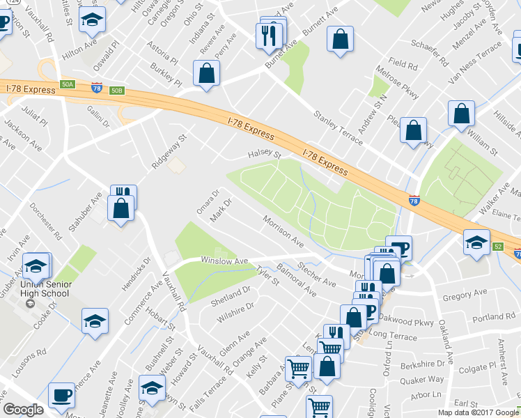 map of restaurants, bars, coffee shops, grocery stores, and more near 2251 Morrison Avenue in Union