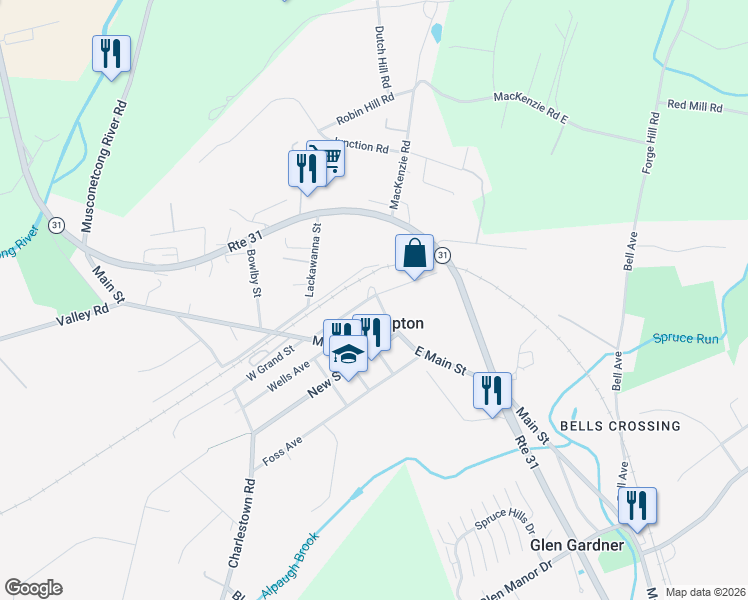 map of restaurants, bars, coffee shops, grocery stores, and more near in Hampton