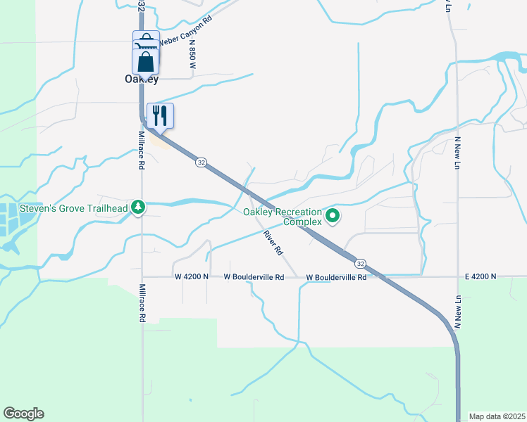 map of restaurants, bars, coffee shops, grocery stores, and more near 4427 North State Road 32 in Kamas