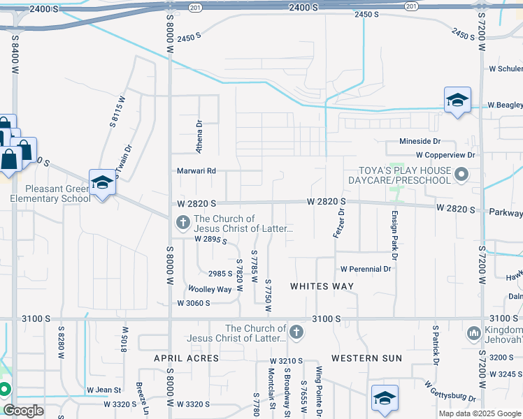 map of restaurants, bars, coffee shops, grocery stores, and more near 7773 West 2820 South in Magna