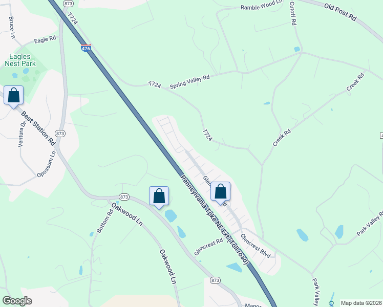 map of restaurants, bars, coffee shops, grocery stores, and more near 6259 Oreland Court in Slatington
