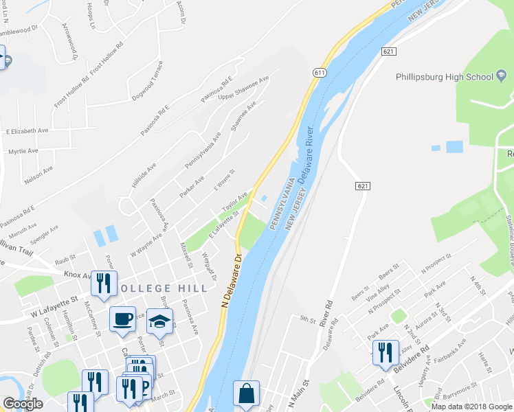 map of restaurants, bars, coffee shops, grocery stores, and more near 4 Boileau Avenue in Easton
