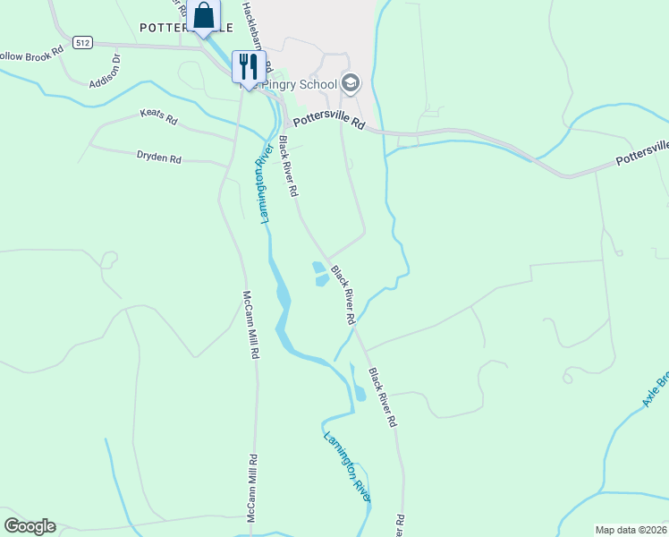 map of restaurants, bars, coffee shops, grocery stores, and more near 1881 Black River Road in Far Hills