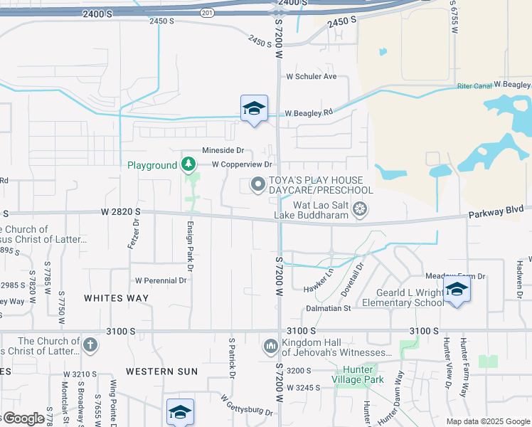 map of restaurants, bars, coffee shops, grocery stores, and more near 7217 West Lara Leigh Lane in Magna