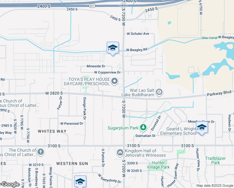 map of restaurants, bars, coffee shops, grocery stores, and more near 7219 West Lara Leigh Lane in Magna