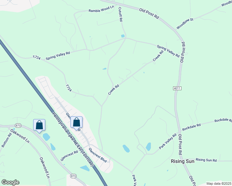 map of restaurants, bars, coffee shops, grocery stores, and more near 6111 Creek Road in Slatington