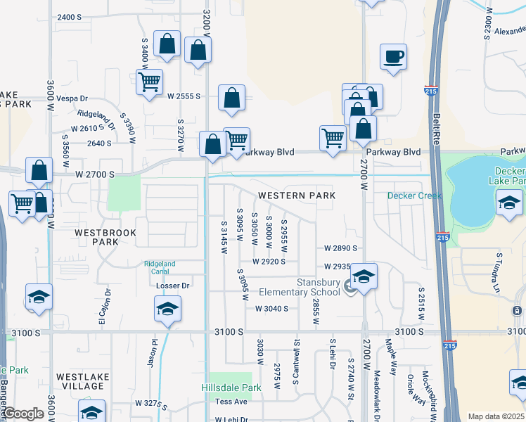 map of restaurants, bars, coffee shops, grocery stores, and more near in West Valley City