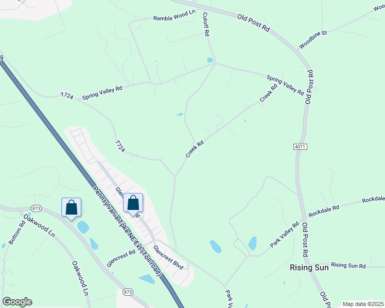 map of restaurants, bars, coffee shops, grocery stores, and more near 6111 Creek Road in Slatington