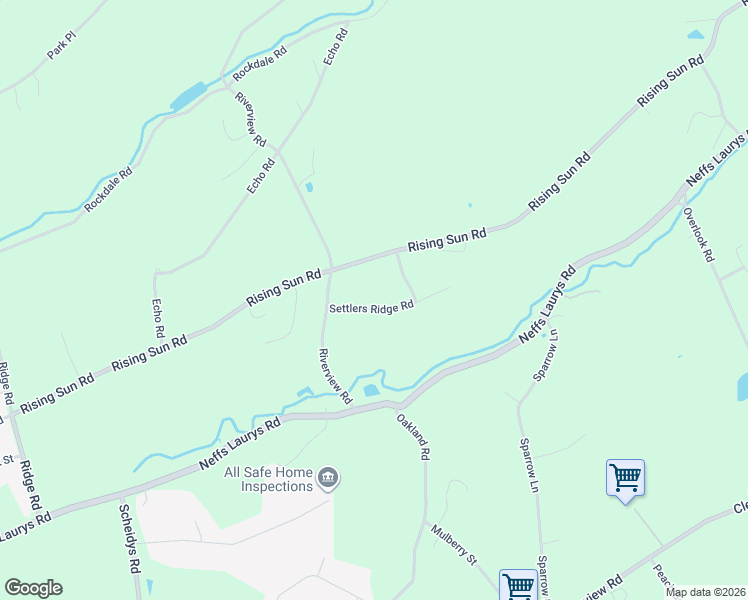 map of restaurants, bars, coffee shops, grocery stores, and more near 1965 Settlers Ridge Road in Slatington