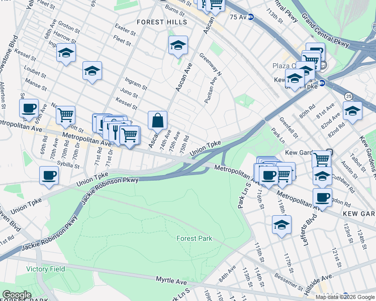 map of restaurants, bars, coffee shops, grocery stores, and more near in 