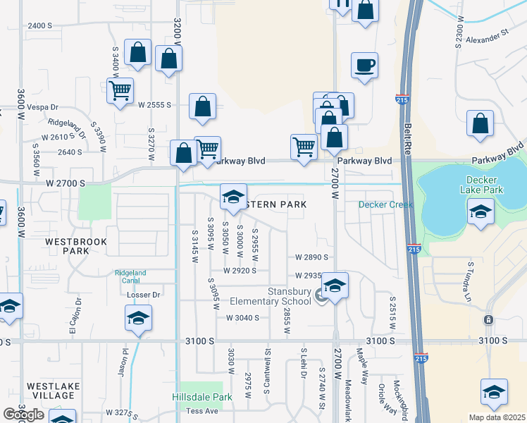 map of restaurants, bars, coffee shops, grocery stores, and more near 2921 Baty Drive 2745 south in West Valley City