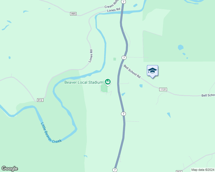 map of restaurants, bars, coffee shops, grocery stores, and more near 13187 Ohio 7 in Lisbon