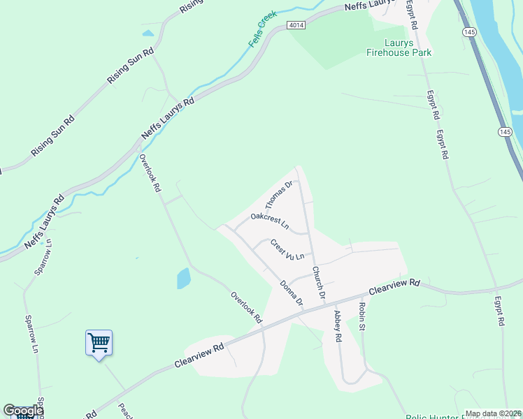 map of restaurants, bars, coffee shops, grocery stores, and more near 1427 Thomas Drive in Coplay