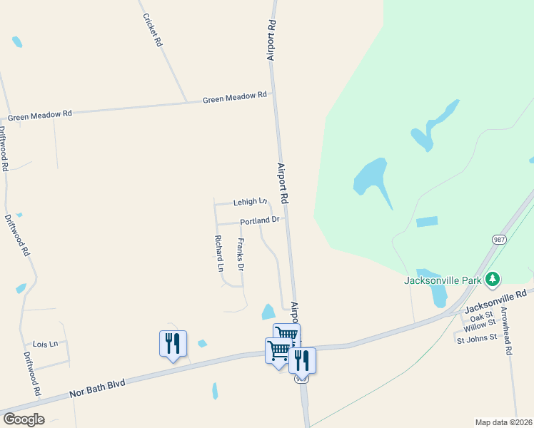 map of restaurants, bars, coffee shops, grocery stores, and more near 5945 Portland Drive in Bath