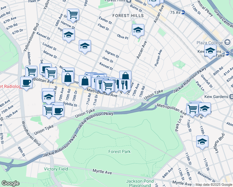 106 17 Metropolitan Avenue New York Ny Walk Score Map Of Restaurants Bars Coffee S Grocery Ore Near 106