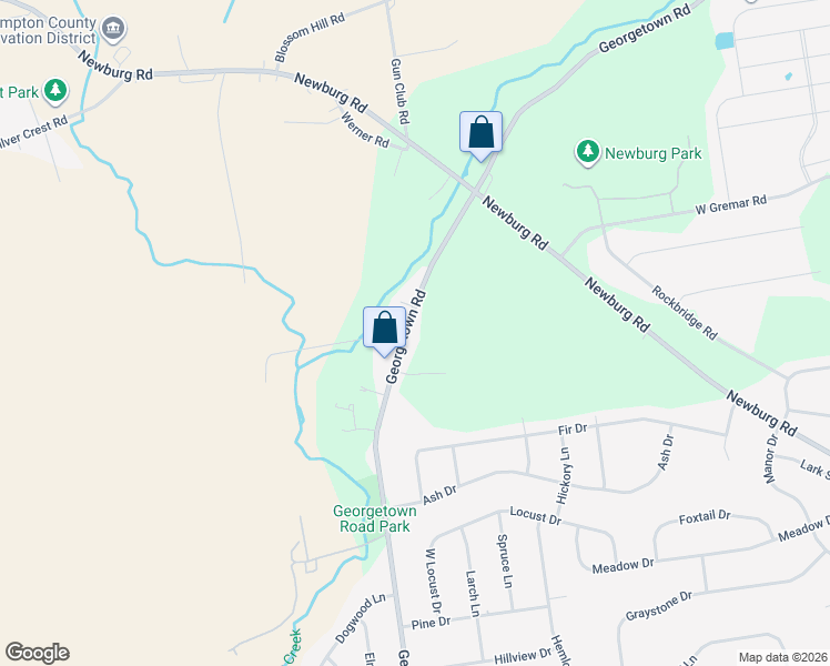 map of restaurants, bars, coffee shops, grocery stores, and more near 574 Georgetown Road in Nazareth