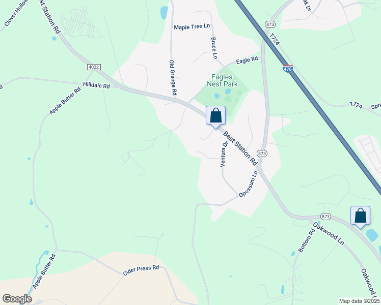 map of restaurants, bars, coffee shops, grocery stores, and more near 6462 Ventura Drive in Slatington