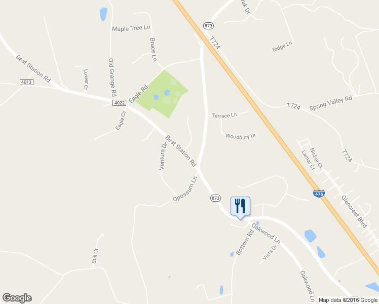 map of restaurants, bars, coffee shops, grocery stores, and more near 3725 Best Station Road in Slatington