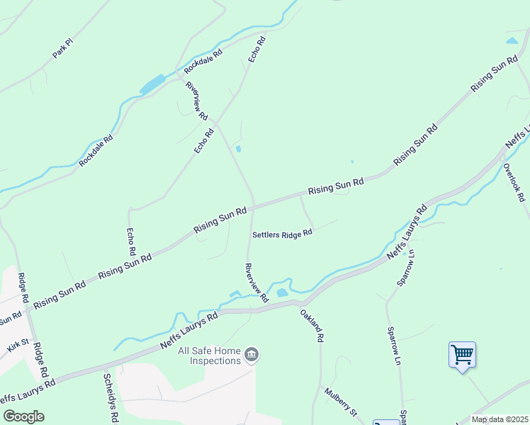 map of restaurants, bars, coffee shops, grocery stores, and more near 1968 Rising Sun Road in Slatington