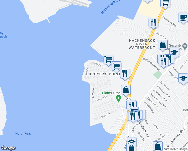map of restaurants, bars, coffee shops, grocery stores, and more near 15 Tellicherry Court in Jersey City