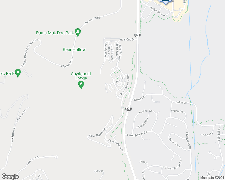 map of restaurants, bars, coffee shops, grocery stores, and more near 5440 Luge Lane in Park City