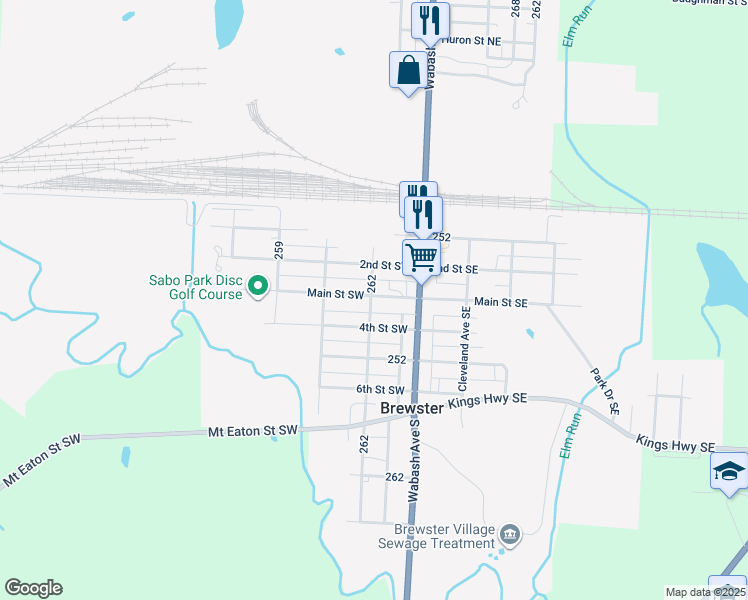 map of restaurants, bars, coffee shops, grocery stores, and more near 205 4th Street Southeast in Brewster