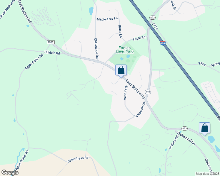 map of restaurants, bars, coffee shops, grocery stores, and more near 6526 Robin Cir in Slatington