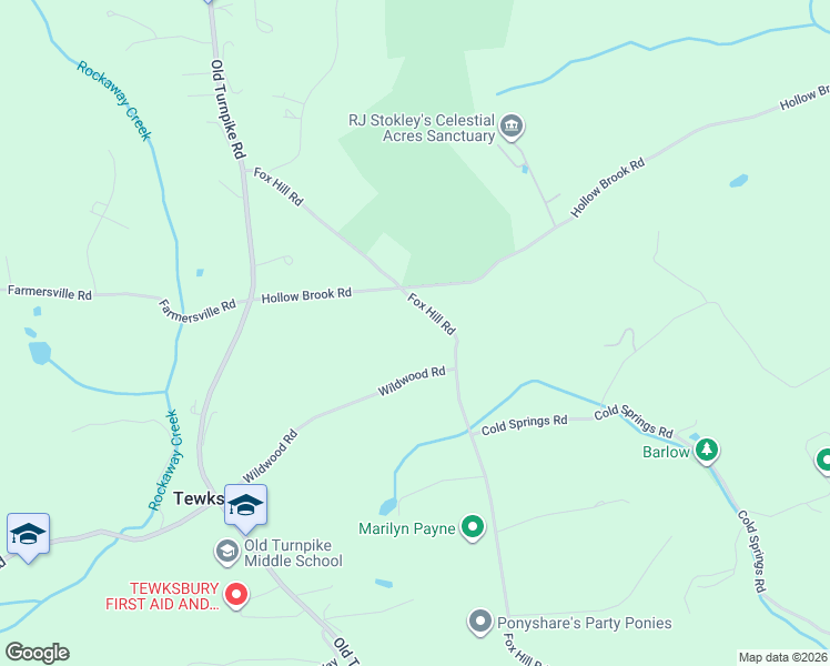 map of restaurants, bars, coffee shops, grocery stores, and more near 1 Wildwood Road in Califon