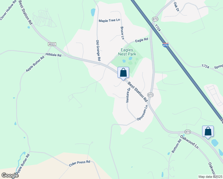 map of restaurants, bars, coffee shops, grocery stores, and more near 6526 Robin Cir in Slatington
