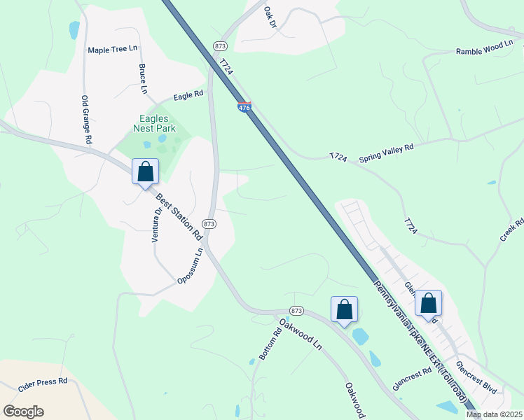 map of restaurants, bars, coffee shops, grocery stores, and more near 6411 Woodbury Drive in Slatington