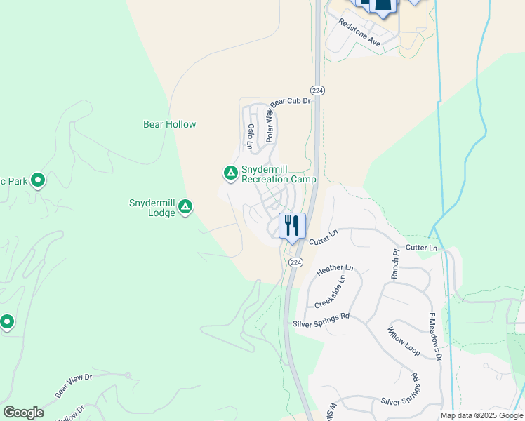map of restaurants, bars, coffee shops, grocery stores, and more near 5447 Lillehammer Lane in Park City