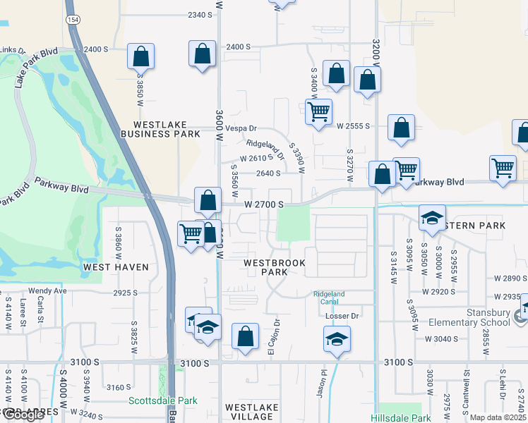 map of restaurants, bars, coffee shops, grocery stores, and more near 2716 Centerbrook Drive in Salt Lake City