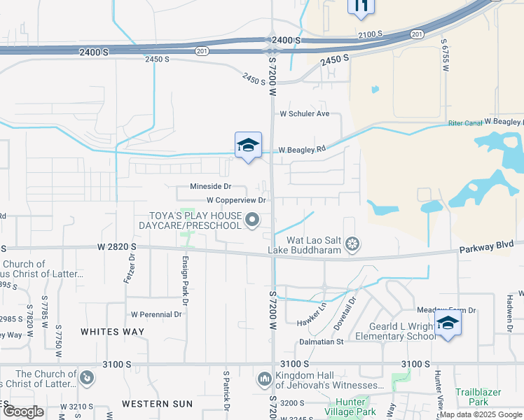 map of restaurants, bars, coffee shops, grocery stores, and more near 7228 Noyack Road in Magna
