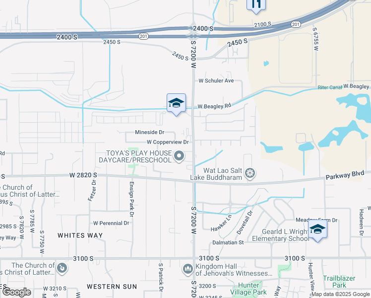 map of restaurants, bars, coffee shops, grocery stores, and more near 7228 Noyack Road in Magna