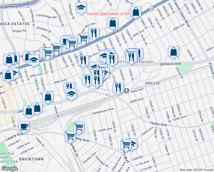 map of restaurants, bars, coffee shops, grocery stores, and more near in 
